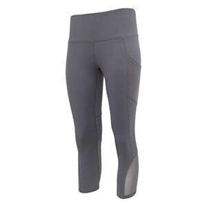 NWT LAYER 8 PHOENIX RISING LEGGINGS WOMEN'S S CAPRI YOGA CUTOUTS GRAY